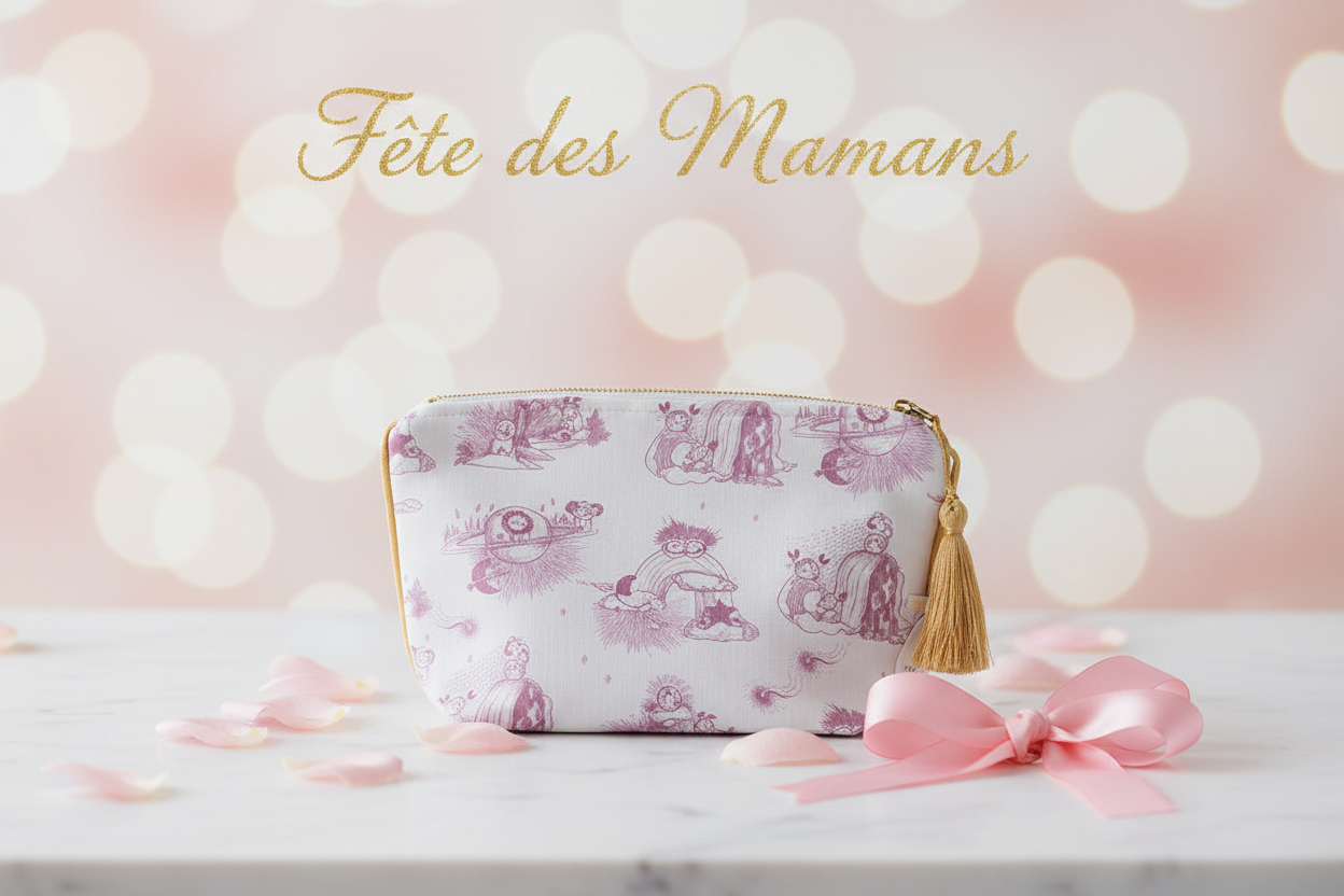 La trousse de toilette Toile de Jouy Bleue ou Rose