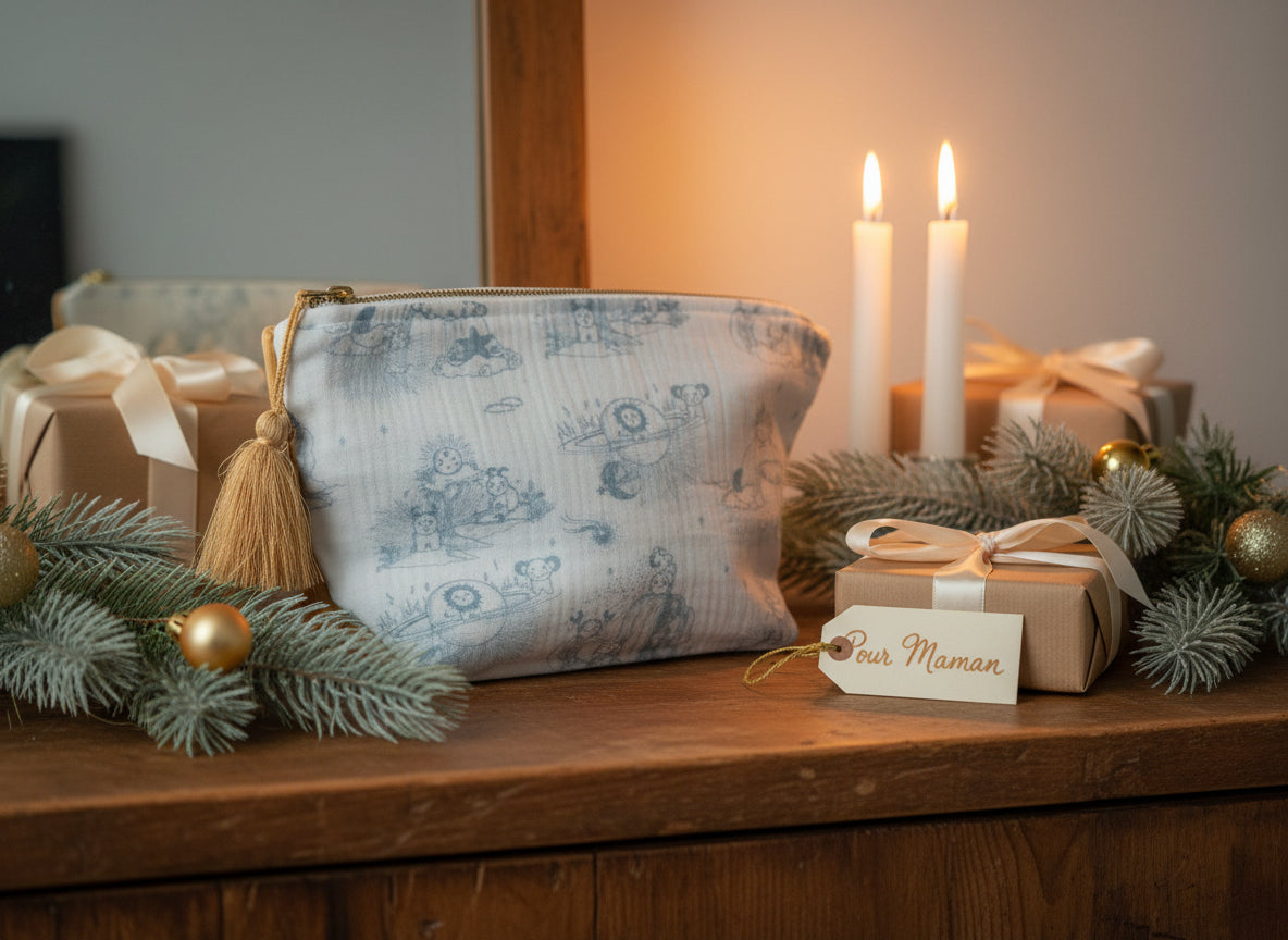 La trousse de toilette Toile de Jouy Bleue ou Rose